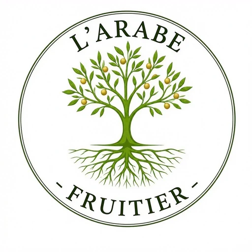 Logo de L'arabe fruitier : un arbre fruitier dans un médaillon